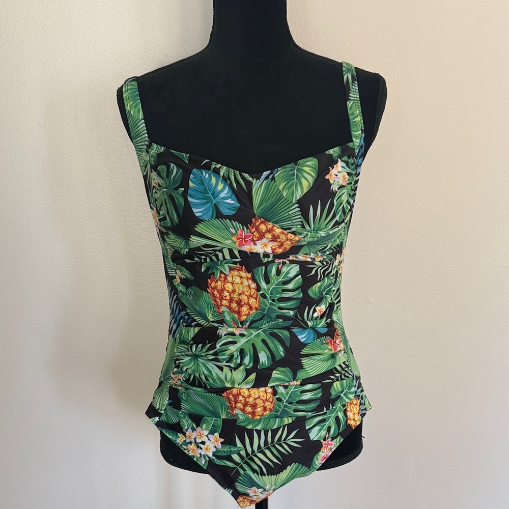 EKOUAER Women's One Piece Swimsuit Ruched Tummy Control Swimsuit sz Xl